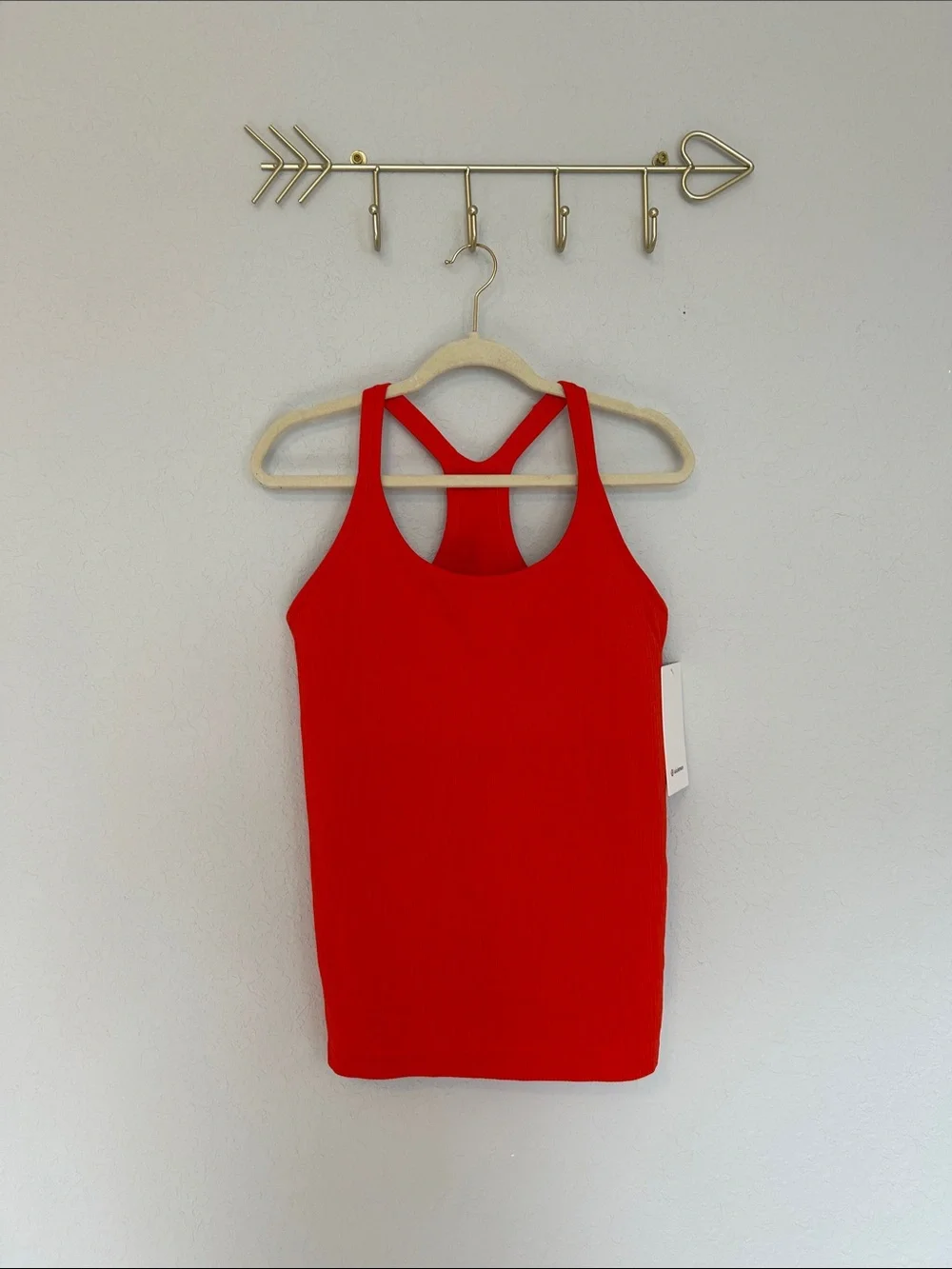 Lululemon Ebb to Street Tank Top Cherry Ember Size 12 NWT Built-In Bra